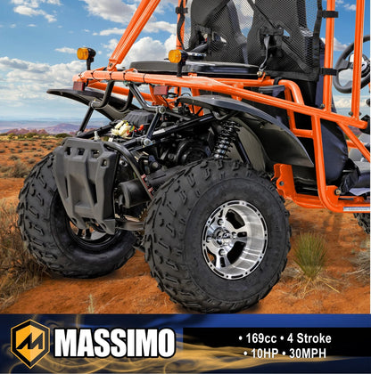 Massimo GKA 200 169cc EFI Adult Go Kart with 10HP Engine, 2WD Off-Road Go Cart, Dual Seats, Red