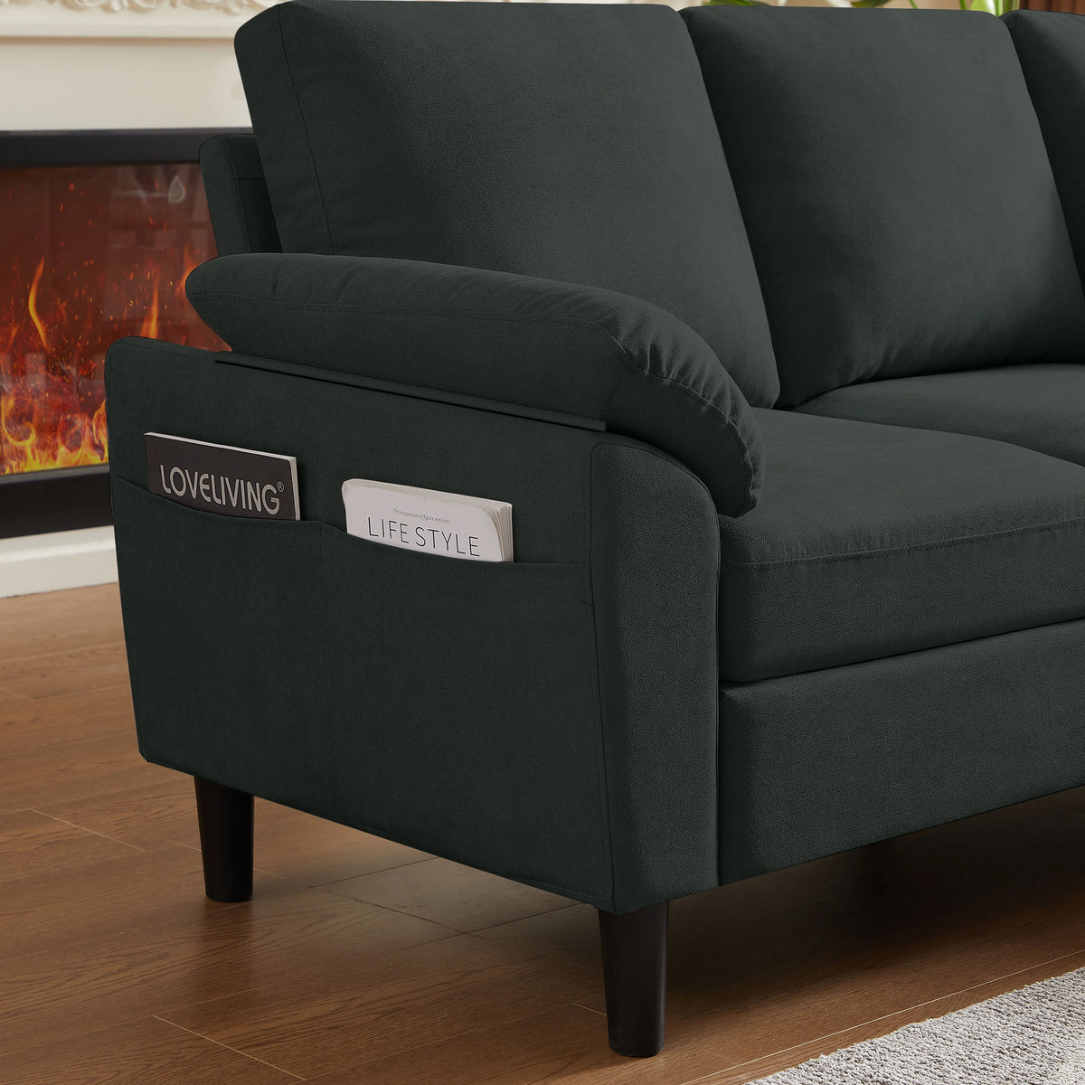 Pingliang Home Sectional Sofa Couch with Storage Ottoman,Modern 3 Seat L Shaped Sofa Couch for Living Room Apartment Studio Office