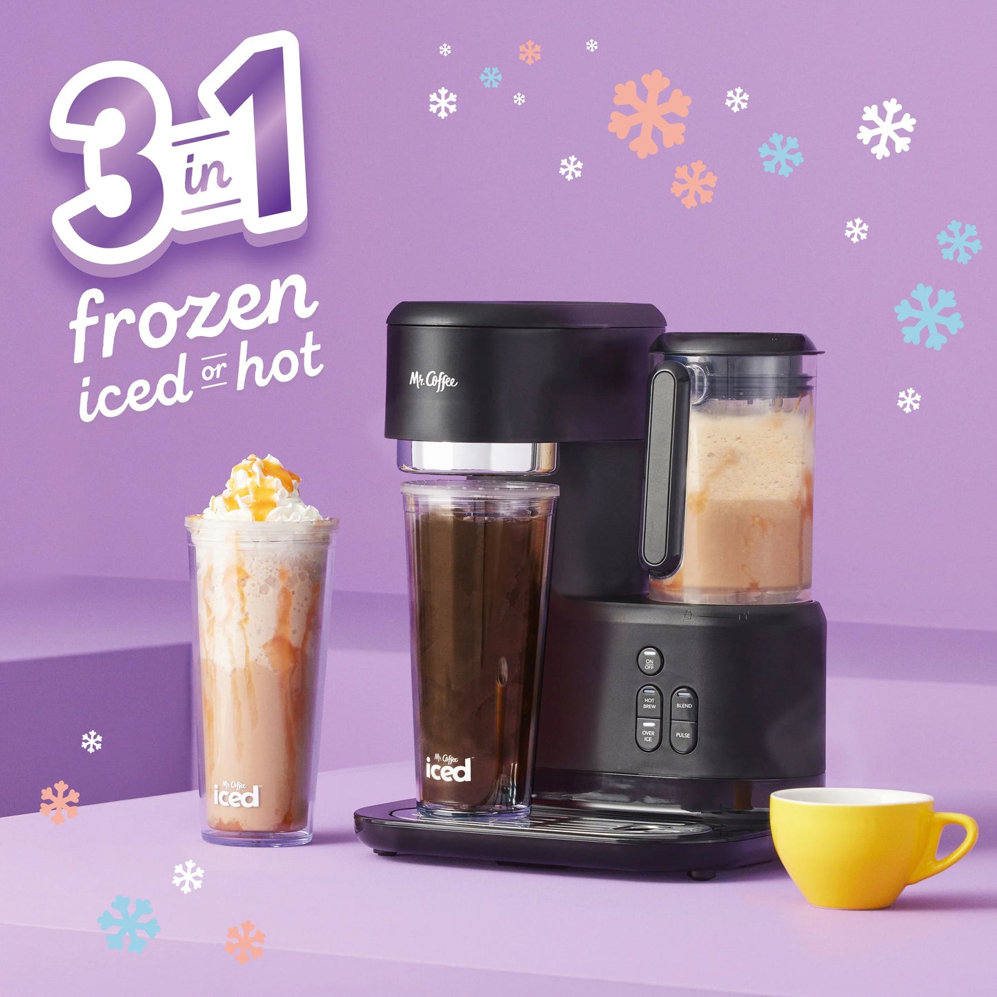 Mr. Coffee? Single-Serve Frappe?, Iced, and Hot Coffee Maker and Blender, Black with 2 To-Go Tumblers, Reusable Coffee Filter