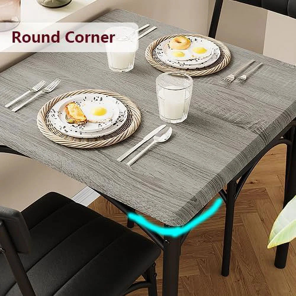 Dining Table Set for 2, Kitchen Table and Chairs for 2 with Upholstered Chairs, 3 Piece Dining Room Table Set, Square Kitchen Table Set for Small Space, Apartment, Studio