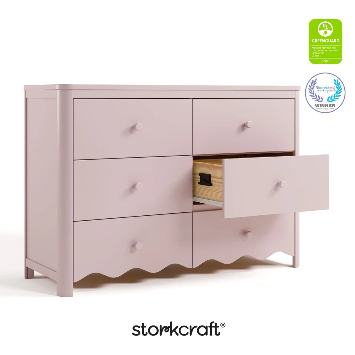 Storkcraft Casablanca 6 Drawer Nursery Dresser, Sage