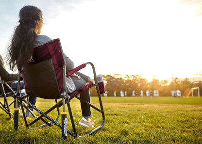 GCI Outdoor Freestyle Rocker Foldable Rocking Camp Chair, Maroon