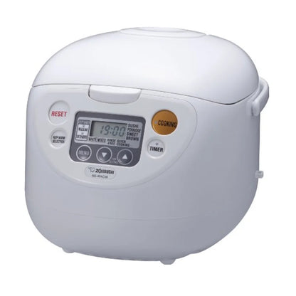 Zojirushi Micom Rice Cooker and Warmer (10-Cup/ Cool White) with Rice Washing Bowl and Bamboo Spoon