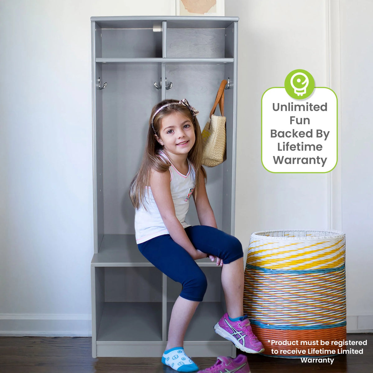 Little Partners Locker Cabinet Cubby Organizer, Learn 'N Store Wooden Classroom Cubbies Compartment Lockers for Storage of Toddlers and Kids Coats, Equipment, Backpacks - Espresso