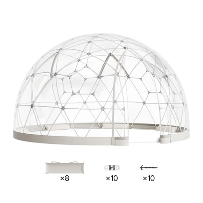 VEVOR Garden Dome Tent, 12 x 7.2 ft Outdoor Clear Bubble Tent for 4-7 Person, Weatherproof Geodesic Dome Greenhouse with Window, PVC Igloo Tents for Backyard Patios Camping Party Wedding