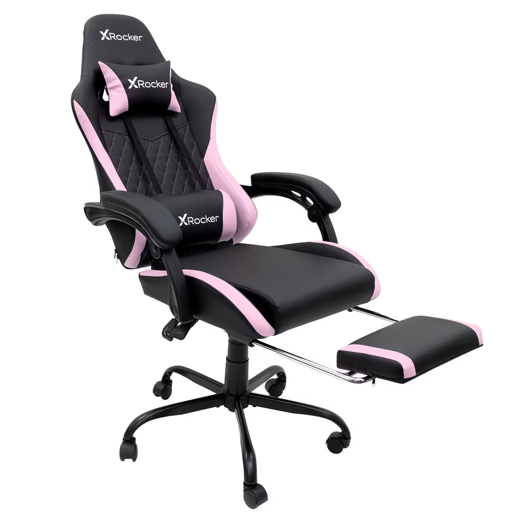 X Rocker Apex PC Gaming Chair with Massage Function and Footrest, Red