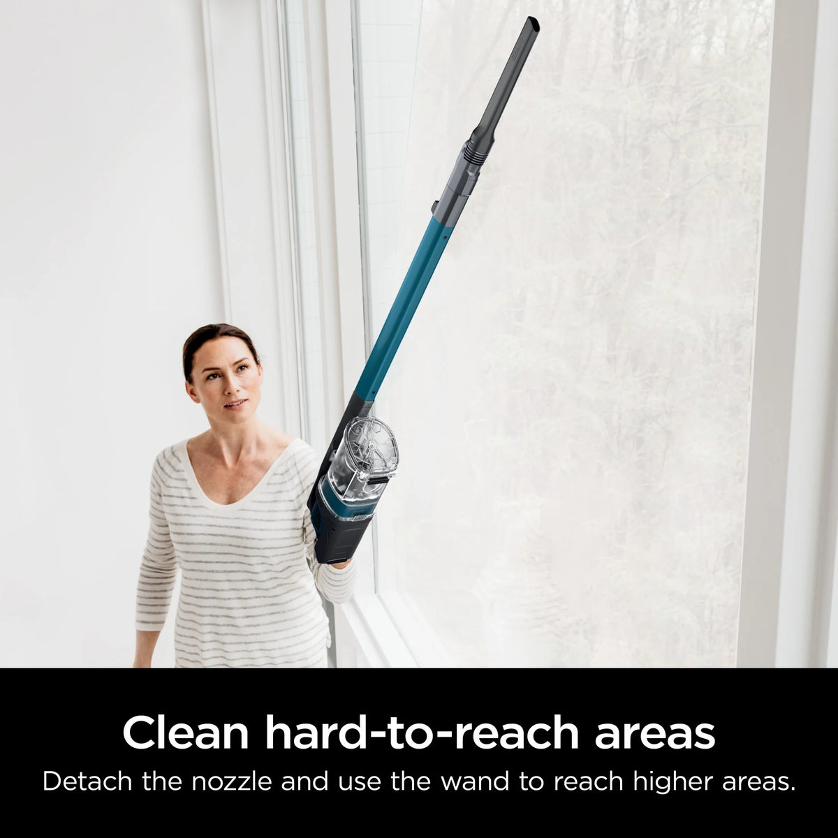 Shark Pet Pro Bagless Cordless Stick Vacuum, Carpets and Hardfloors, Powerfins Brushroll, No Hair Wrap, Up to 40 Min Runtime, XL Dust Cup, IZ240 Teal