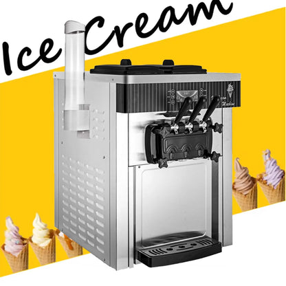 SIHAO 1200W Commercial Ice Cream Machine Countertop 18L/H Soft Serve Ice Cream Maker with LED Display