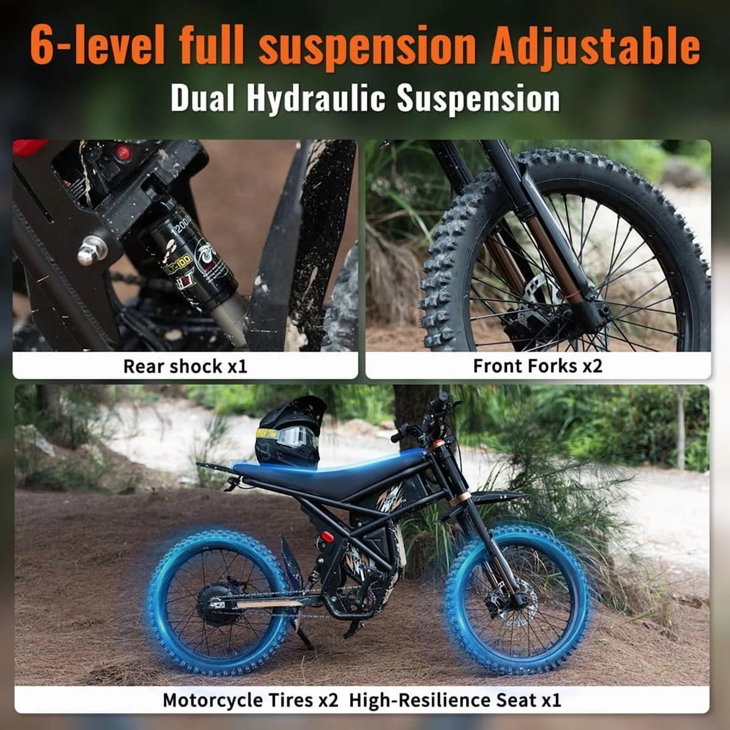 GT73 PRO 338 NM Electric Dirt Bike for Adults,3000W(Peak)Dual Motor 50Mph Max Speed,60V 50MPH 36.4AH Dual Battery Ebike,85 Miles Range, 25" Motorcycle Tires, All-Terrain for Mountain, Snow, UL2849