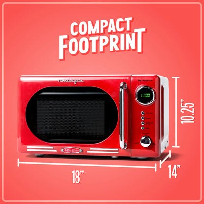 Nostalgia Retro Microwave for Countertop 0.7 cu ft Vintage Microwave, Pink