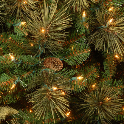 9 ft Pre-Lit Carolina Pine Slim Artificial Christmas Tree with 800 Clear Lights, Slim Profile