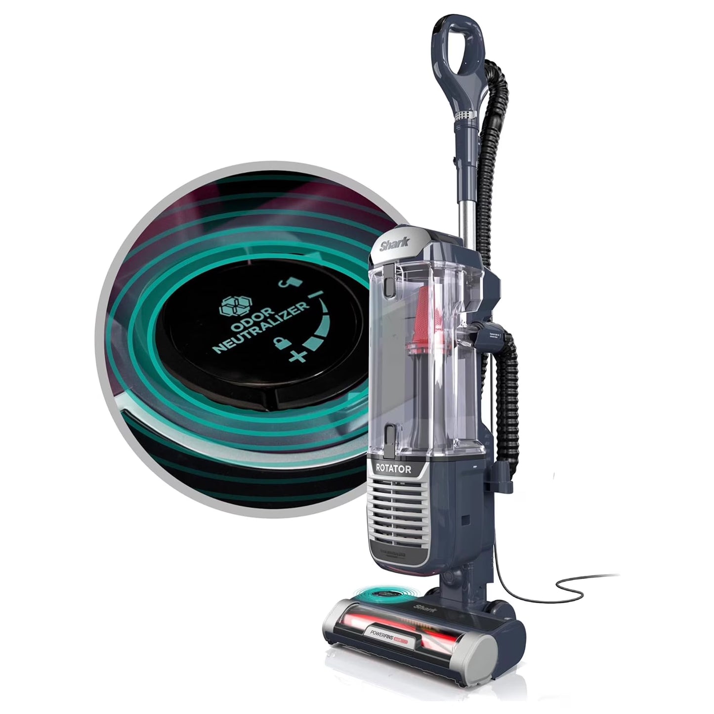 Shark Upright Vacuum, Rotator Pet, Pet Friendly, Bagless, PowerFins HairPro Brushroll, HEPA Filter, Odor Neutralizer, Hard Floor and Carpet, Swivel Steering, ZU100, Chimera