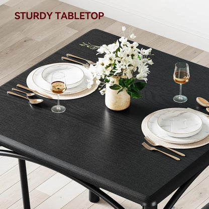 Dining Table Set for 2, Kitchen Table and Chairs for 2 with Upholstered Chairs, 3 Piece Dining Room Table Set, Square Kitchen Table Set for Small Space, Apartment, Studio