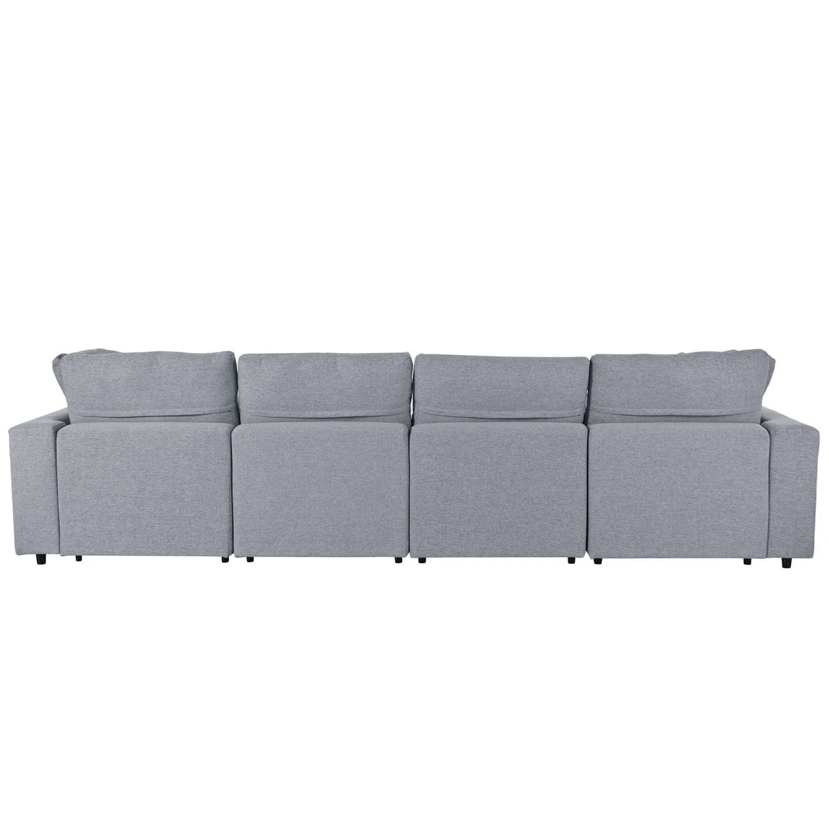 Harper & Bright Designs Convertible Modular Sectional Sofa with 2 Removable Ottomans & Pillows, Large U Shape Cloud Couch with Reversible Chaise for Living Room, Grey
