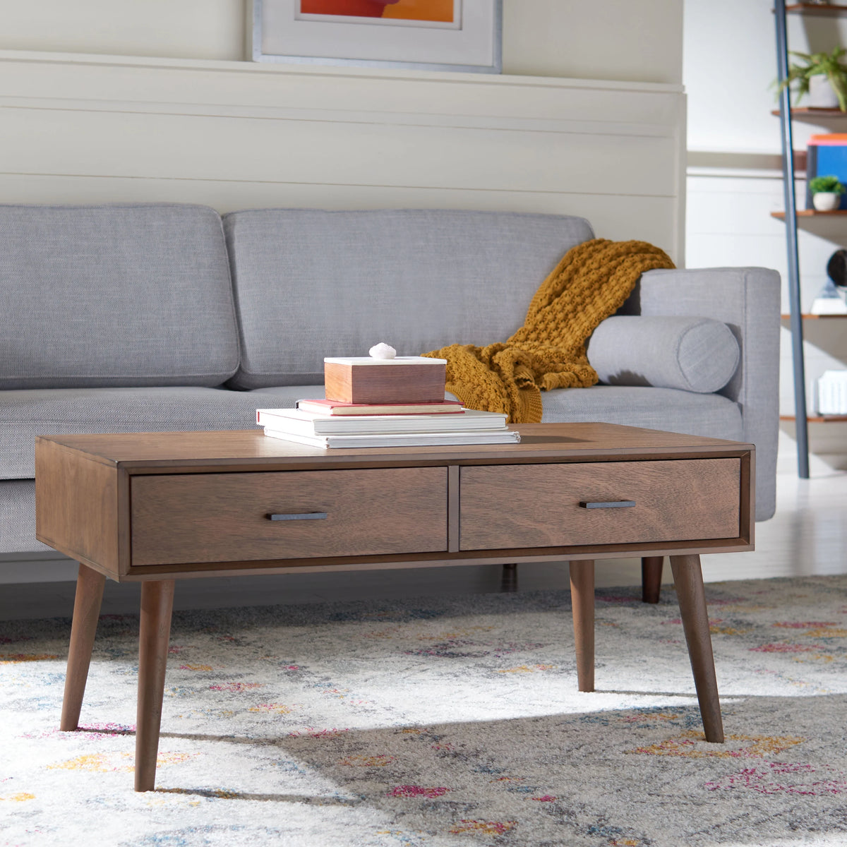 SAFAVIEH Miya Solid 2 Shelf Coffee Table Wood, Natural