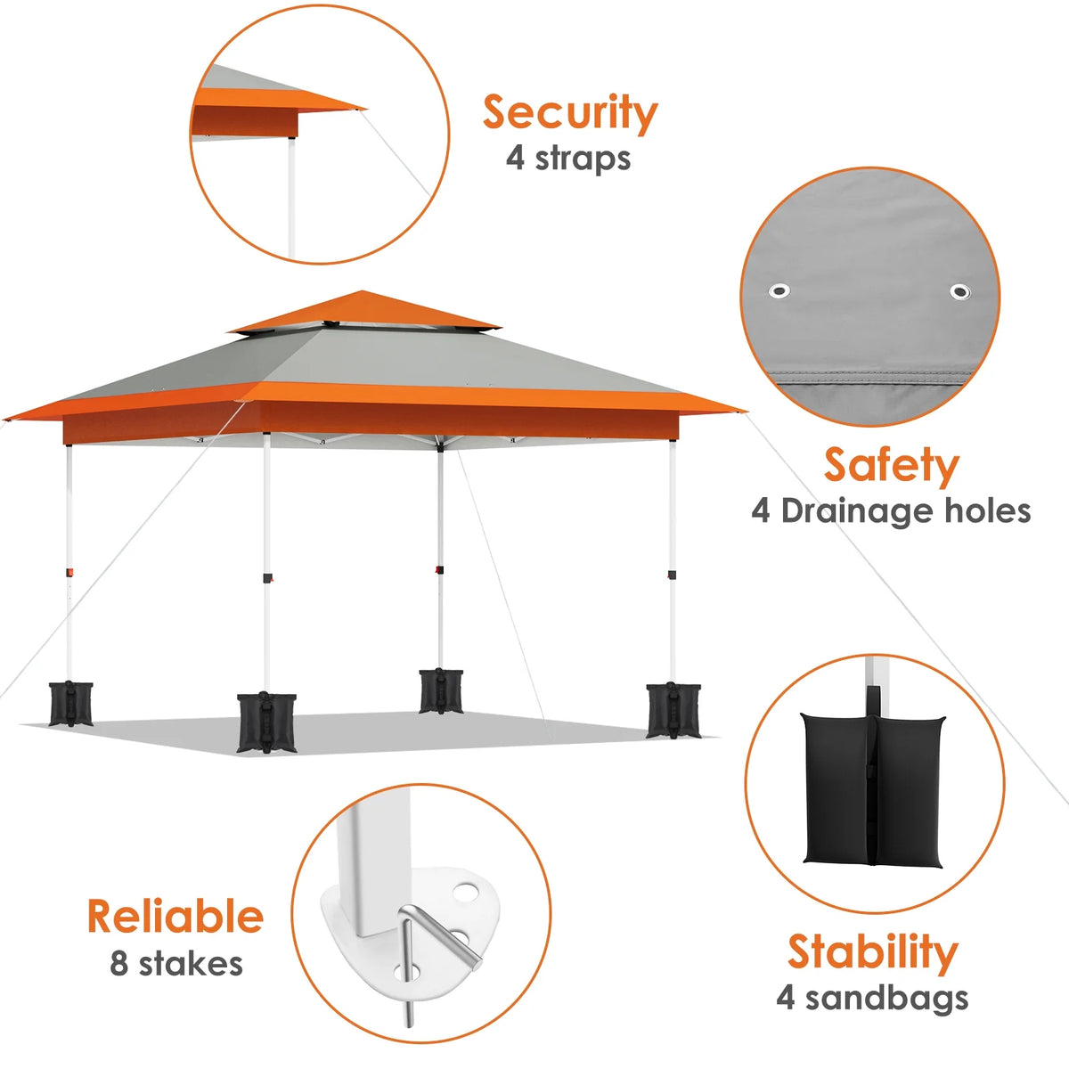 Pirecart 12' x 12' Pop-up Canopy Tent Waterproof Outdoor Gazebo Shelter with Wheeled Bag, Instand Canopy , White