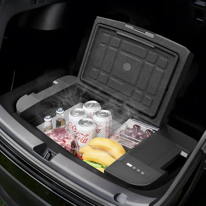 Car Refrigerator for Tesla Model Y 2019-2024 , 37QT(35L) -4�H~68�H Car Fridge 12V Refrigerator , APP Control, Trunk Portable Freezer for Camping Tailgating Road Trip