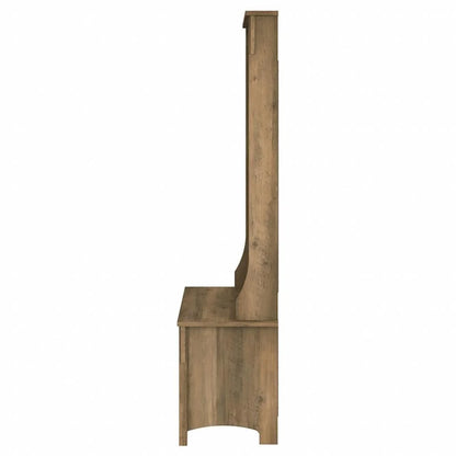 Pemberly Row Hall Tree w/ Shoe Storage Bench in Antique White - Engineered Wood