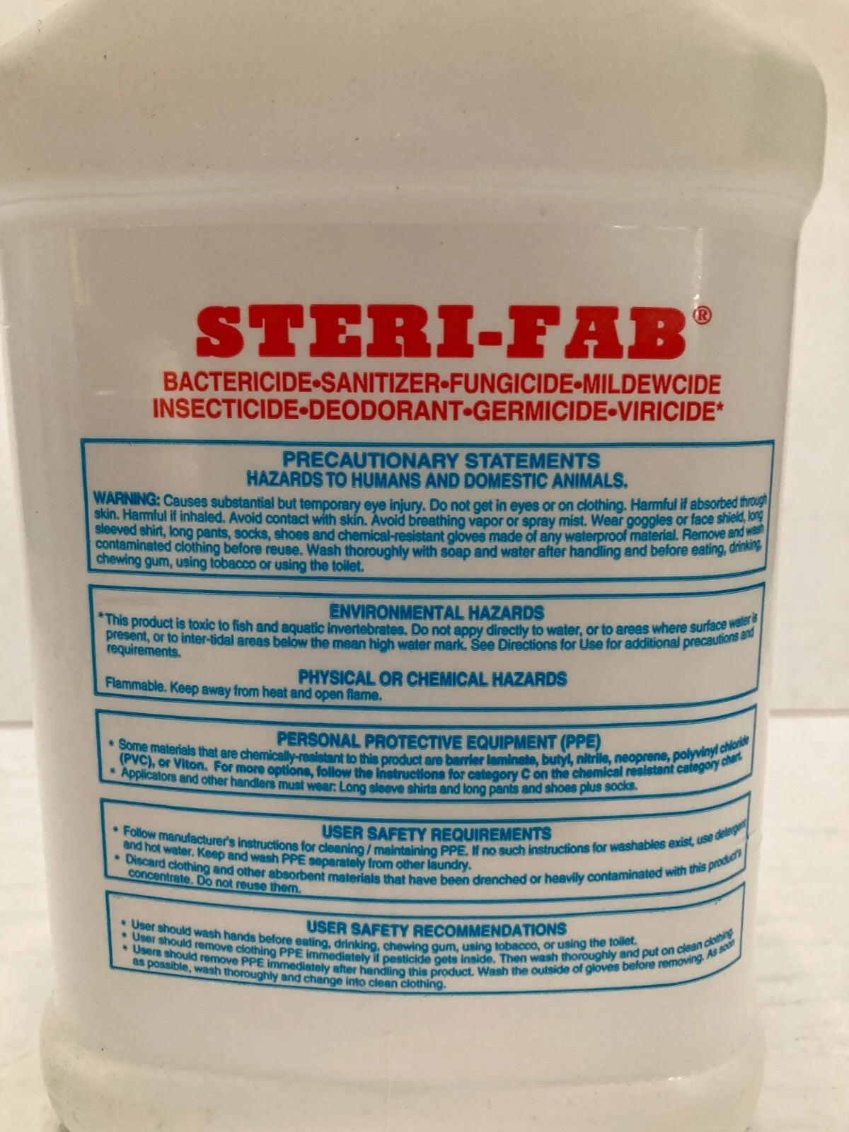 Steri-Fab Kills Bed Bug Pest Control Insecticide Deodorizer Fungicide, 4 Gallons