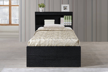 Hodedah Twin-Size Captain Bed with 3-Drawers and Headboard in White