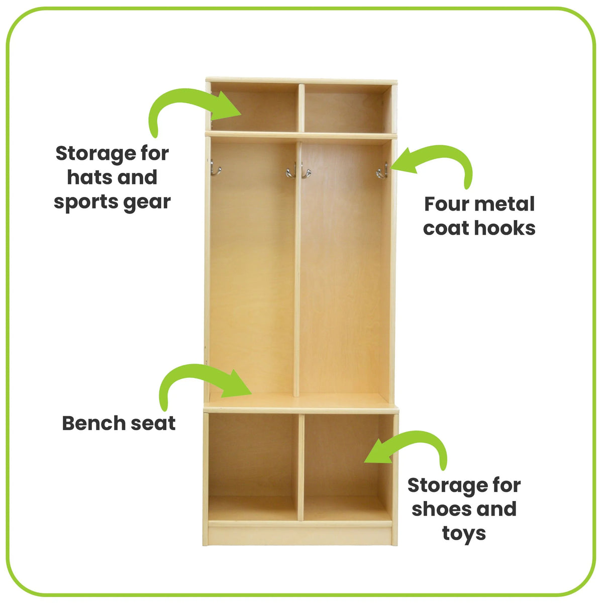 Little Partners Locker Cabinet Cubby Organizer, Learn 'N Store Wooden Classroom Cubbies Compartment Lockers for Storage of Toddlers and Kids Coats, Equipment, Backpacks - Espresso