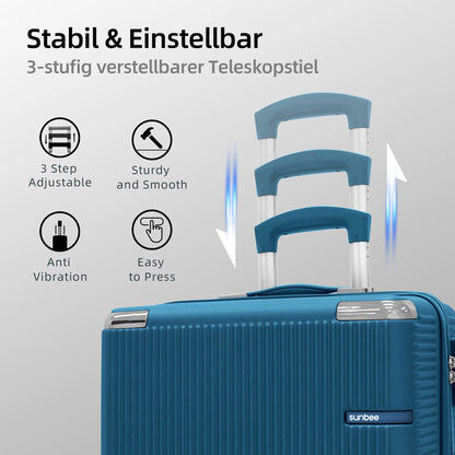 Sunbee Hardside Luggage Set 3 Piece Set Lightweight Suitcase with TSA Lock Spinner Wheels