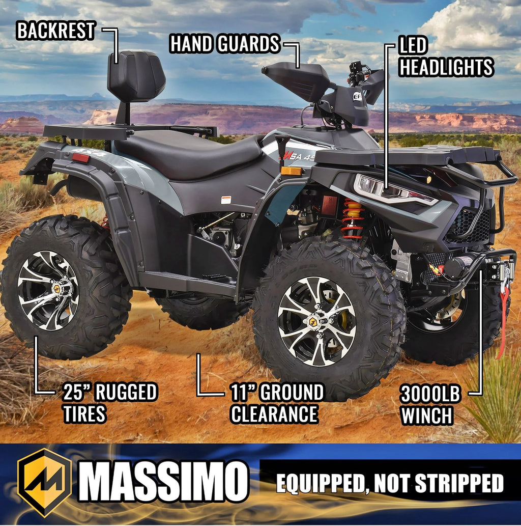 Massimo MSA450F Adult ATV Quad 352cc 25 HP 4 Stroke 4-Wheeler - Sand