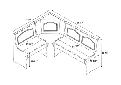 Linon Chelsea Wood Dining Nook Corner Unit in Natural