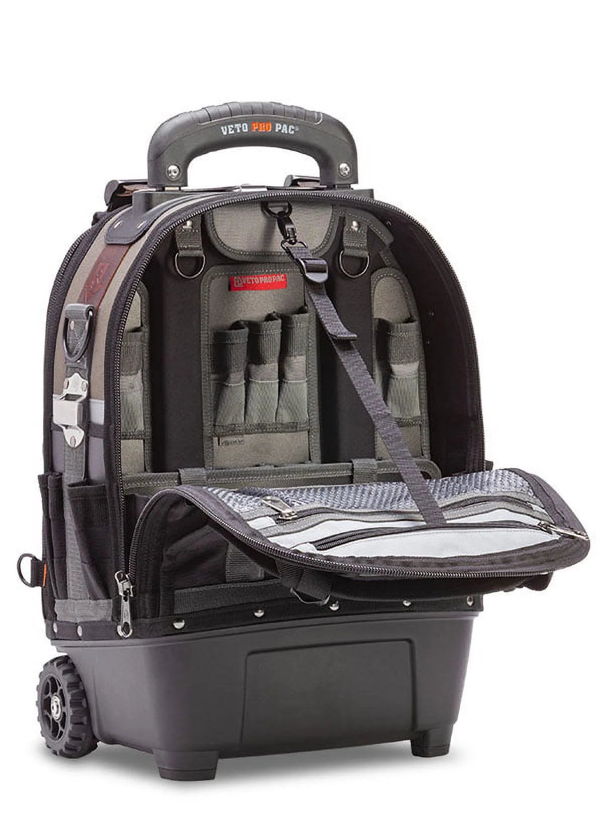 VETO Waterproof Tool Bags with Wheels, Polypropylene Plastic Black