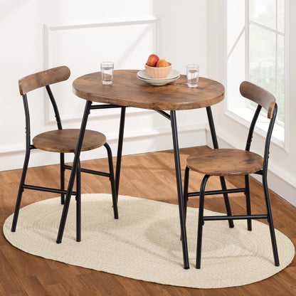 Best Choice Products 3-Piece Modern Oval Dining Table Set, Small Kitchen Dinette w/ 2 Chairs - Black/Black