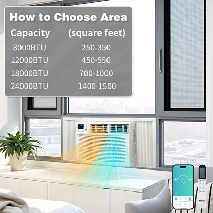 Ktaxon WiFi Enabled 8000 BTU Heat And Cool Window Air Conditioner With Wifi Controls