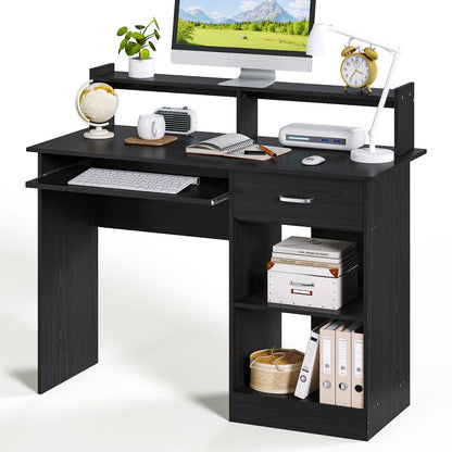 Ktaxon Computer Desk Home Office Workstation Laptop Table Drawer Shelf Furniture White