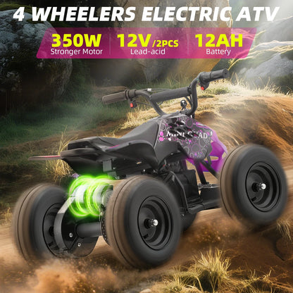 Tcdjtc Electric Dirt Quad EA17 24V 500W ATV with Suspension, Parent Speed Control