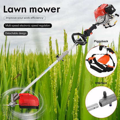 Fogcroll Fogcroll 52cc 2 Stroke Petrol Hedge Trimmer Chainsaw Brush Cutter Pruner Strimmer Multi Functional Trimming Tools Weed Eater String Trimmer Edger Pole Saw Chainsaw Pruner with Extension Pole
