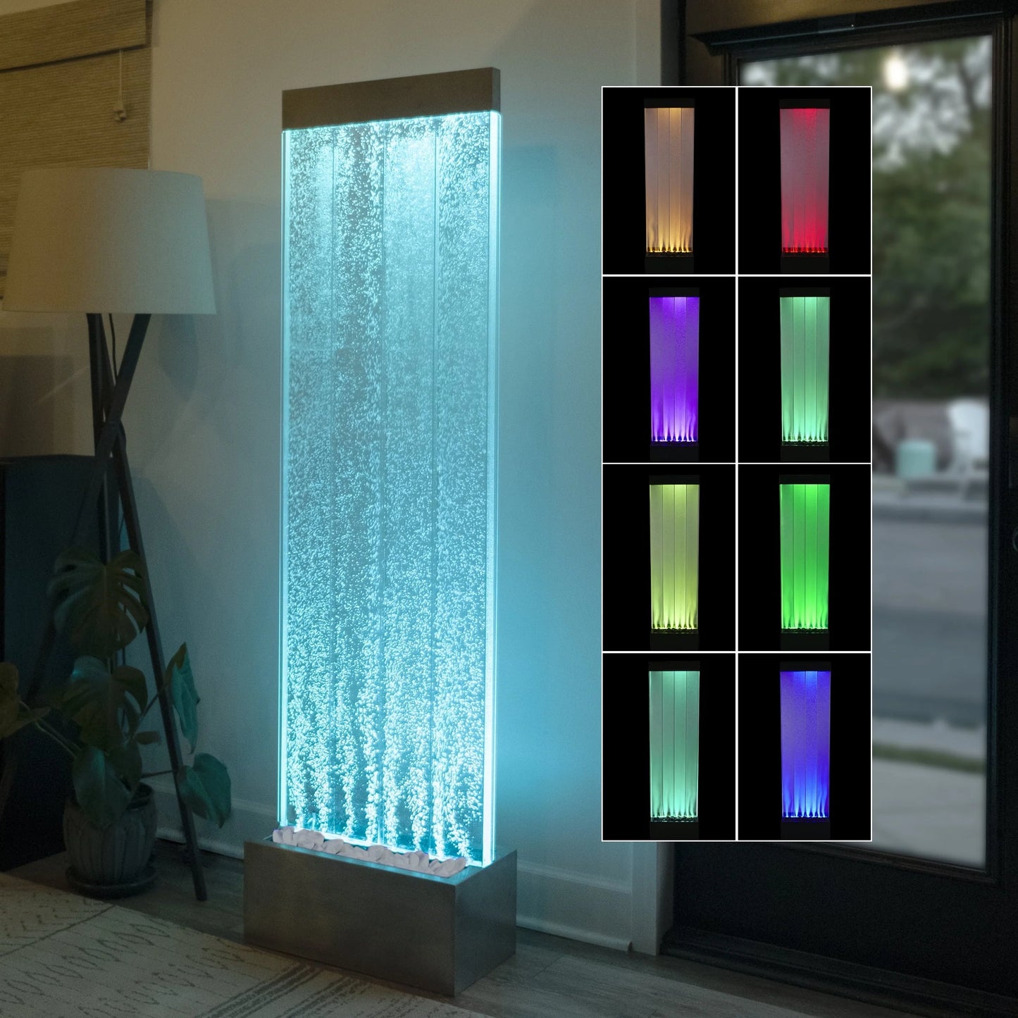 Alpine Corporation 72"H Indoor Acrylic Bubble Wall Corded Electric Fountain