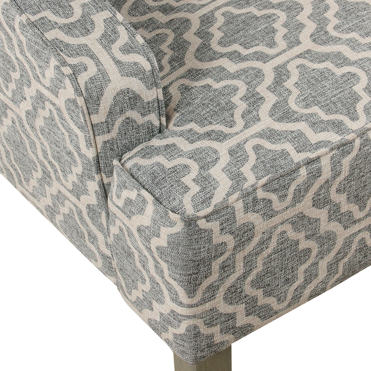 HomePop Classic Swoop Accent Chair - Blue and White Damask