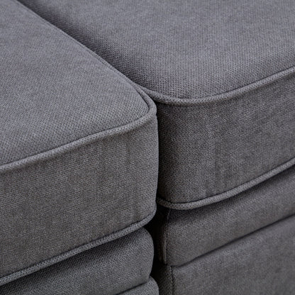 Oversized Modular Sectional Sofa with 2 Pillows, Convertible Sofa Bed with Storage Seat & Storage Ottoman, Upholstered U-Shaped Sectional Sofa with Reversible Chaise, 6 Seaters Sofa Sleeper Sofa
