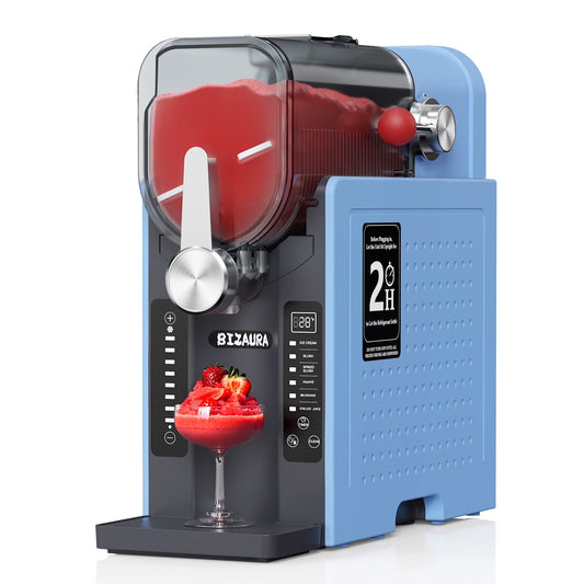 BIZAURA Slushie Machine, Slushy Machine for Home No Ice Need, Professional Frozen Drink Maker, 6 Presets for Milkshakes, Frapp��s, Slush, Ice Cream