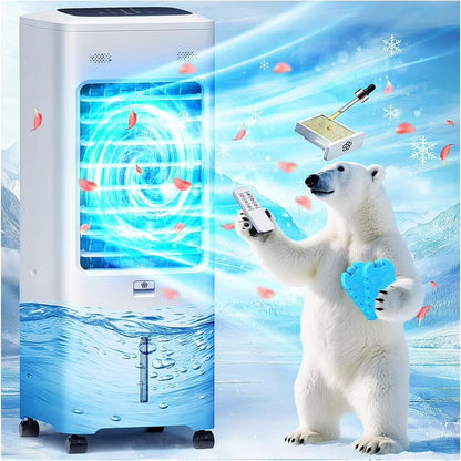 Windowless Air Conditioner Portable with Aroma Box, 30" Ventless Swamp Cooler with Remote, 2Gal Water Tank, 3 Modes&3 Speeds, 7H Timer, 4IN1 Evaporative Air Cooler for Indoor Room Bedroom Home