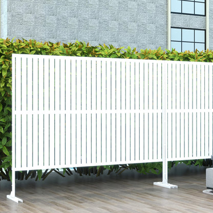 MAYEERTY 72*47" Outdoor Black Metal Privacy Panel Screen for Patio, Classic Louvered