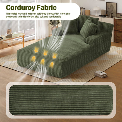 Aukfa 78.7" Extra Long Chaise Lounge Sofa, Oversized Upholstered Couch with 3 Pillows for Indoor Living Room/Bedroom,Orange