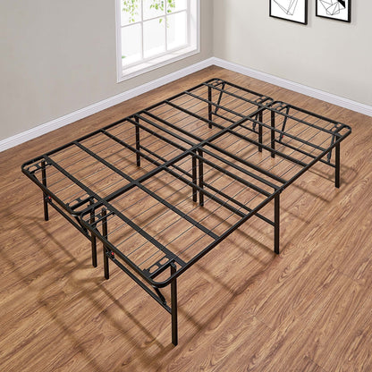 Mainstays 18" High Profile Foldable Steel Queen Platform Bed Frame, Black