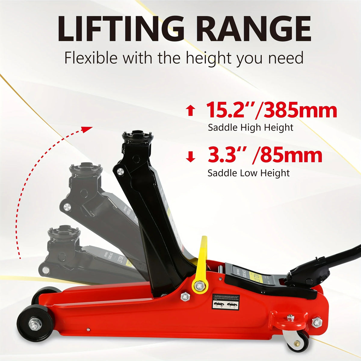 POVANLI Floor Jack, 2 Ton Low Profile Floor Jack, 3t jack stand Tire Repair Kit Heavy Duty Steel Racing Floor Jack with Single Piston Quick Lift Pump, Floor Jack Lifting Range 3.3"-15.2"