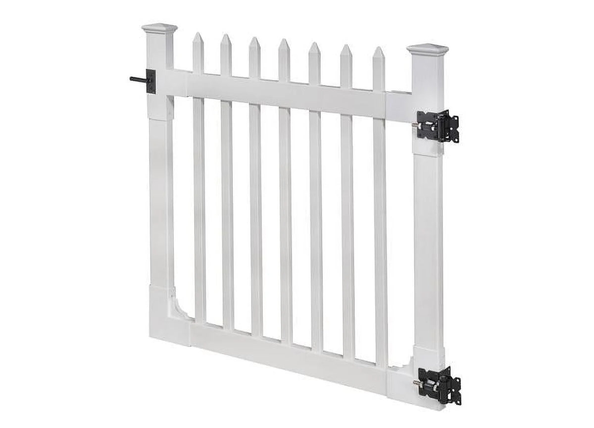 4ft H x 6ft W (1 Panel + 1 Post) No Dig WamBam Nantucket Fence Kit, White Vinyl Picket Fence Panel, Easy DIY Installation Fence Panel Kit, Durable Outdoor Fence for Yard or Garden, BL19101