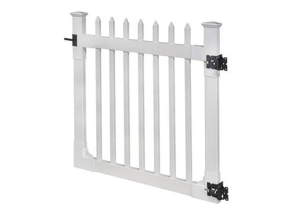 4ft H x 6ft W (1 Panel + 1 Post) No Dig WamBam Nantucket Fence Kit, White Vinyl Picket Fence Panel, Easy DIY Installation Fence Panel Kit, Durable Outdoor Fence for Yard or Garden, BL19101