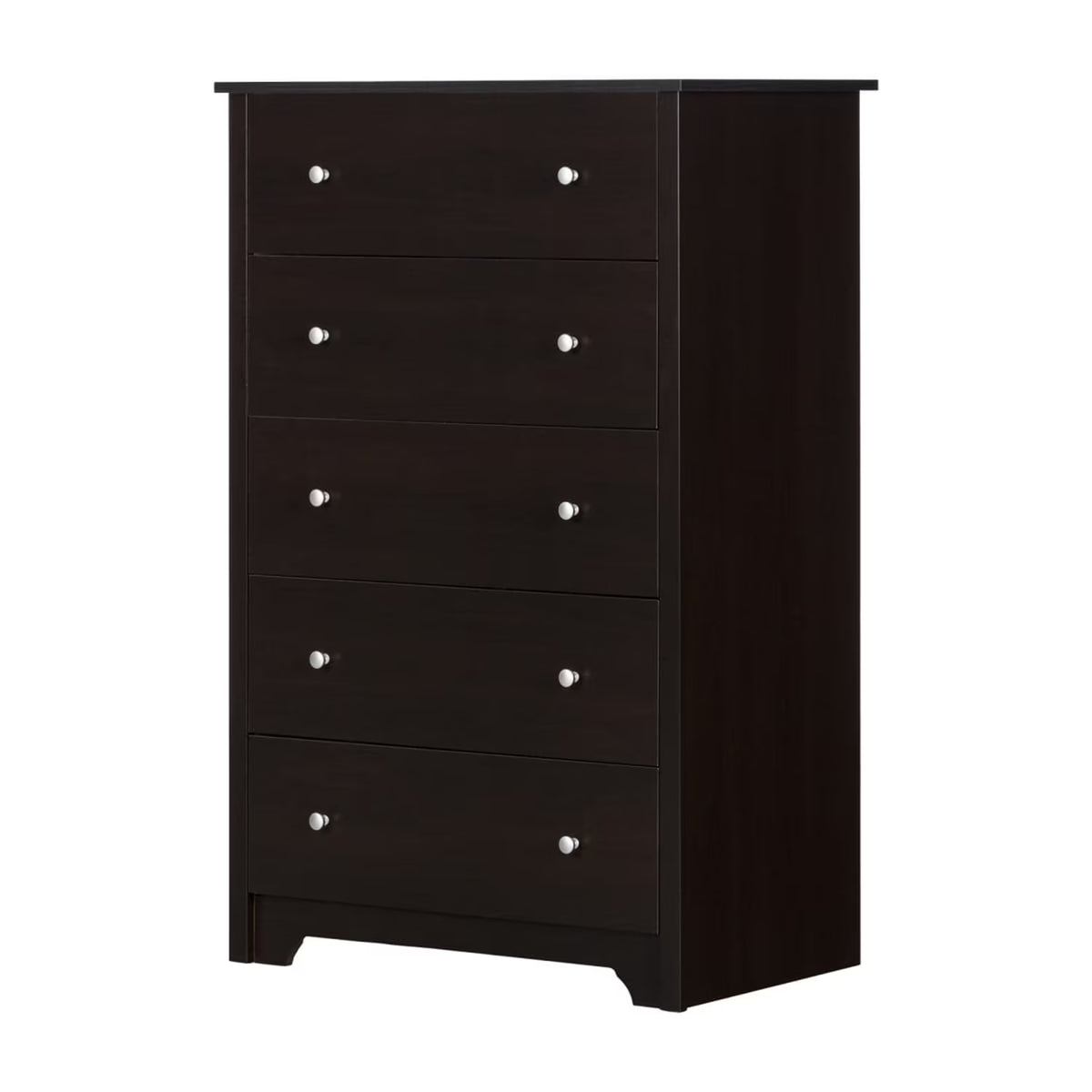 HomeStock French Flair Contemporary Style Bedroom 5-Drawer Chest, Painted Finish with Storage Feature - 19.5"D x 31.25"W x 48.75"H-Color:White