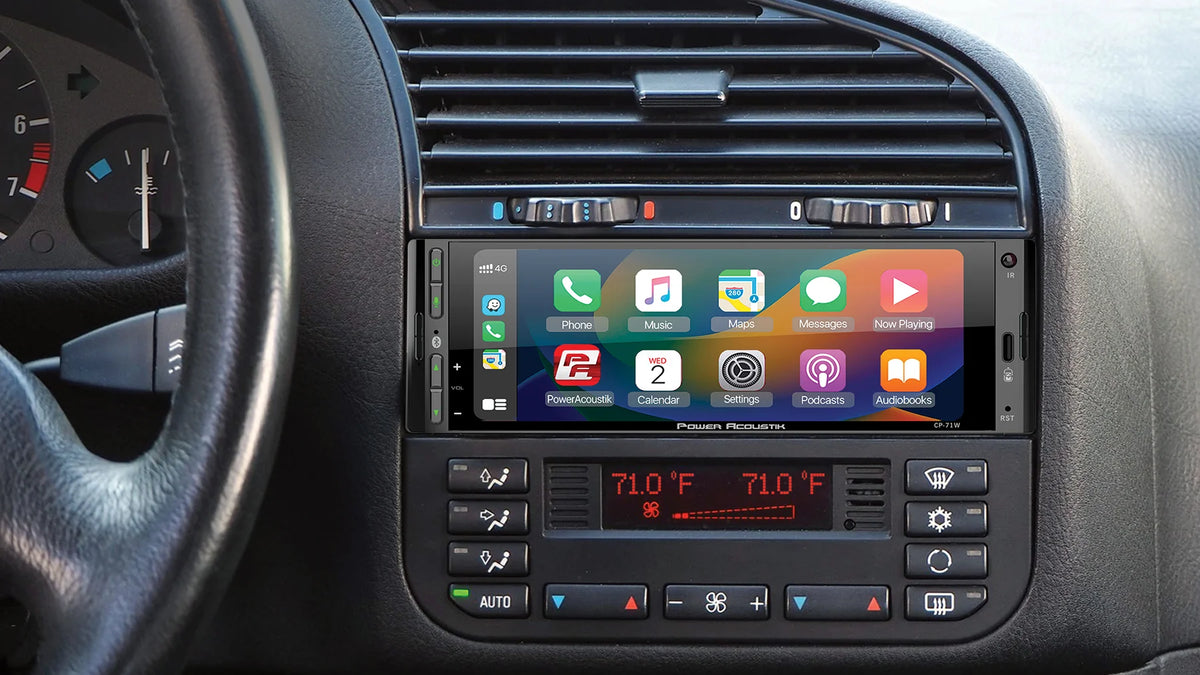 Power Acoustik CP-71WA Single DIN 6.5" Color Touchscreen Car Stereo with Bluetooth Connected Apple CarPlay + Android Auto