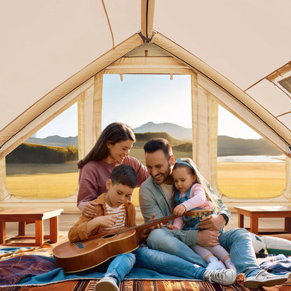 NAIZEA Inflatable Tents for Camping, Blow Up Tent with Hand Pump, Easy Setup Inflatable Hot Tent with Stove Jack, Waterproof Oxford Air Glamping Tents for Camping Adult 4-6 Person