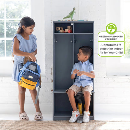 Little Partners Locker Cabinet Cubby Organizer, Learn 'N Store Wooden Classroom Cubbies Compartment Lockers for Storage of Toddlers and Kids Coats, Equipment, Backpacks - Espresso