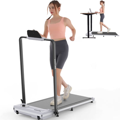 ANCHEER Portable Folding Walking Pad 300lb, 7.5 MPH Under Desk Treadmill with Remote Control & LED Display,2 in 1 Walking Pad Treadmill for Home/Office/Exercise(Pink)